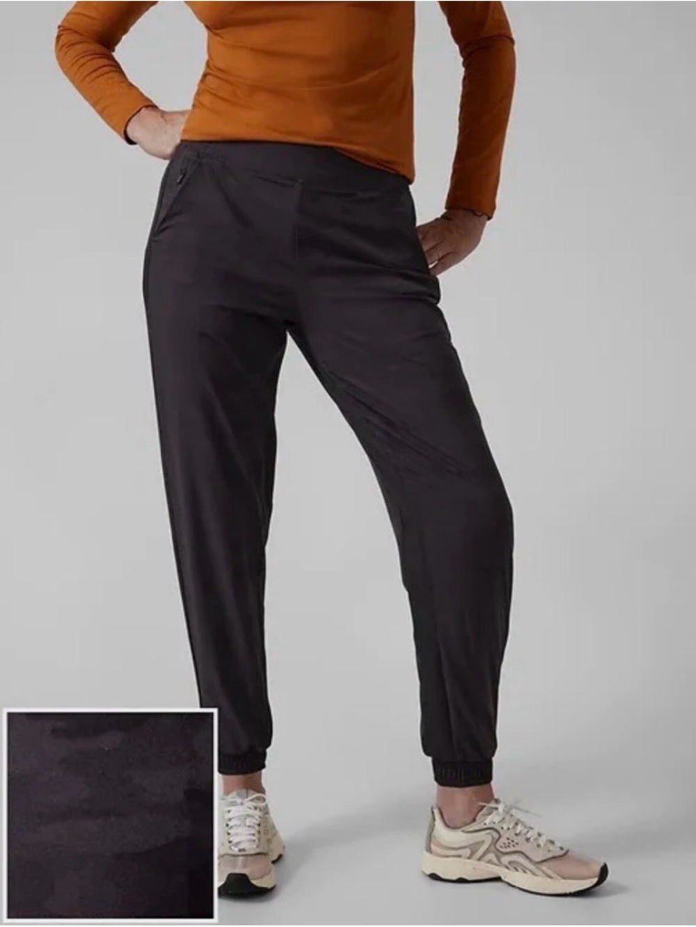 Athleta Black Jogger Pants with Elastic Cuffs